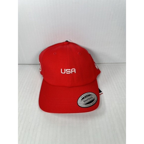 Hurley Men's Snapback Hat USA Olympic Team Authentic Yupoong Snapback Red CQ2410 - Picture 1 of 5